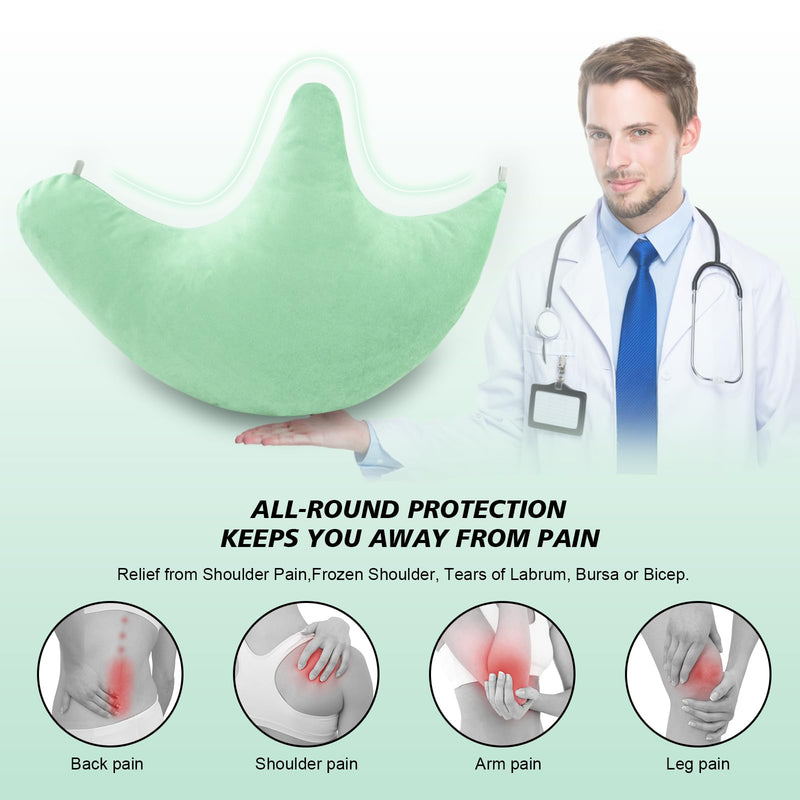 [Australia] - Shoulder Surgery Pillow, Rotator Cuff Pillow for Neck and Shoulder Pain, Post Surgery for Sleeping, Sitting, Ergonomic Cushion with Soft Side Sleeper Support Green 