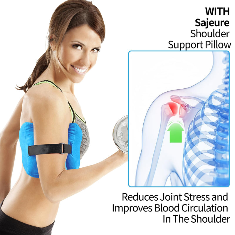 Rotator Cuff Pillow Surgery for Shoulder Pain Relief with Strap, Shoulder Pillow Sling for Side Sleepers Sleeping, Arm Cushion After Surgery Recovery Supplies, Blue