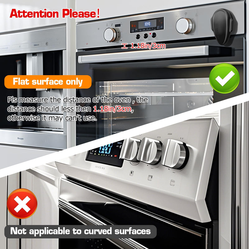 [Australia] - Oven Lock Child Safety (2 Pack),Oven Door Lock,Oven Front Lock, Baby Proofing, Baby and Child Proof Locks for Drawer Oven Stove Door, Upgrade Heat-Resistant Material, Easy to Install - Black Black-2 PACK 