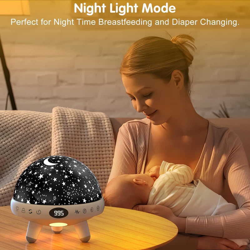 [Australia] - YACHANCE Kids Sound Machine with Night Light Projector,29 Soothing Sounds Baby Night Light Star Projector for Kids Room,White Noise Machine for Baby Sleeping Soother,Nursery Lamp,Kids Bedroom Decor White 