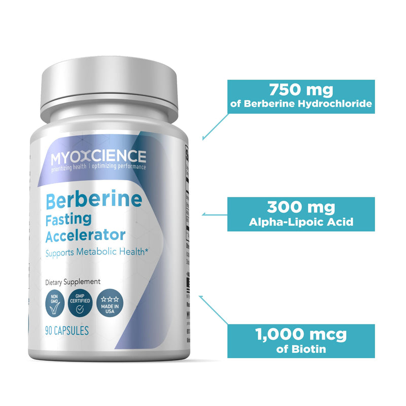 MYOXCIENCE Berberine Fasting Accelerator: Berberine HCL with ALA (Alpha Lipoic Acid) and Biotin, Capsule