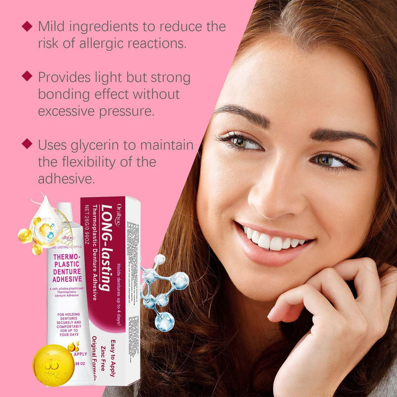 [Australia] - Denture Adhesive Cream, 2PCS Thermoplastic Denture Glue, Thermoplastic Denture Adhesive, Safe Thermoplastic Denture Adhesive, Denture Glue 
