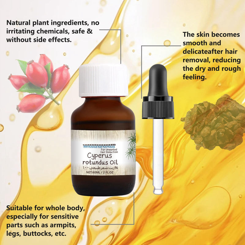 [Australia] - flintronic Cyperus Rotundus Oil, 2PCS Natural Vegetable Depilatory Oil, Cyperus Rotundus Oil for Hair Removal, Reducing Body Hair Growth, Skin Care, Relaxation and Care 120ML 2PCS Brown 