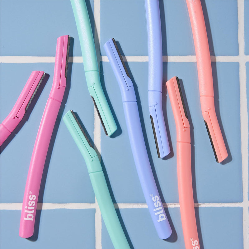 [Australia] - Bliss Stainless Steel Disposable Dermaplaning Tools | Facial Exfoliator and Eyebrow Razor to Dermaplane Peach Fuzz - 2 Pack -16 count 