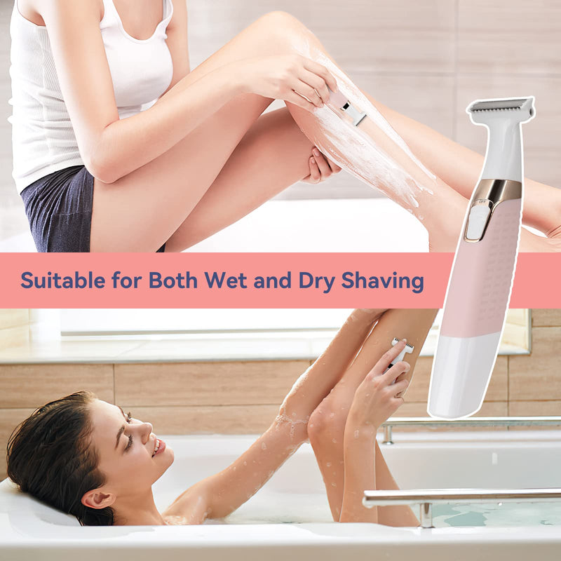 [Australia] - Face Razors for Women, BestMal Bikini Trimmer 5 in 1 Wet/Dry Electric Shaver Razors for Face Nose Eyebrow Beard Mustache Arm Leg Armpit Pubic Area Painless Rechargeable Facial Hair Removal for Women 