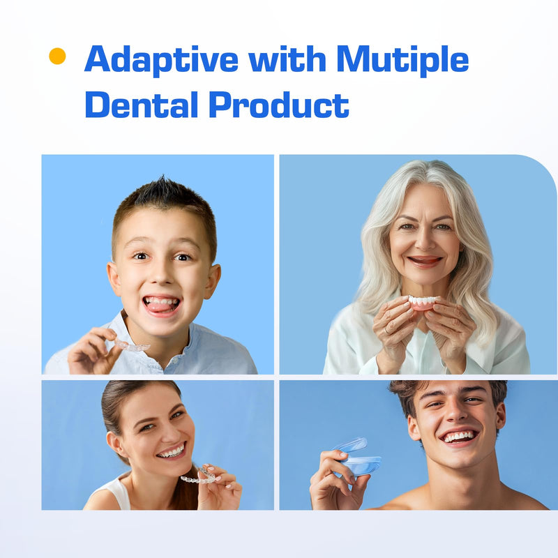 [Australia] - Kingwell 45KHz Ultrasonic Retainer Cleaner Machine, 230ML Denture Cleaner for Retainer, Mouth Guard, Aligner, Toothbrush Head, Dental Cleaning Pod with Digital Timer, FSA HSA Approved (White) White 