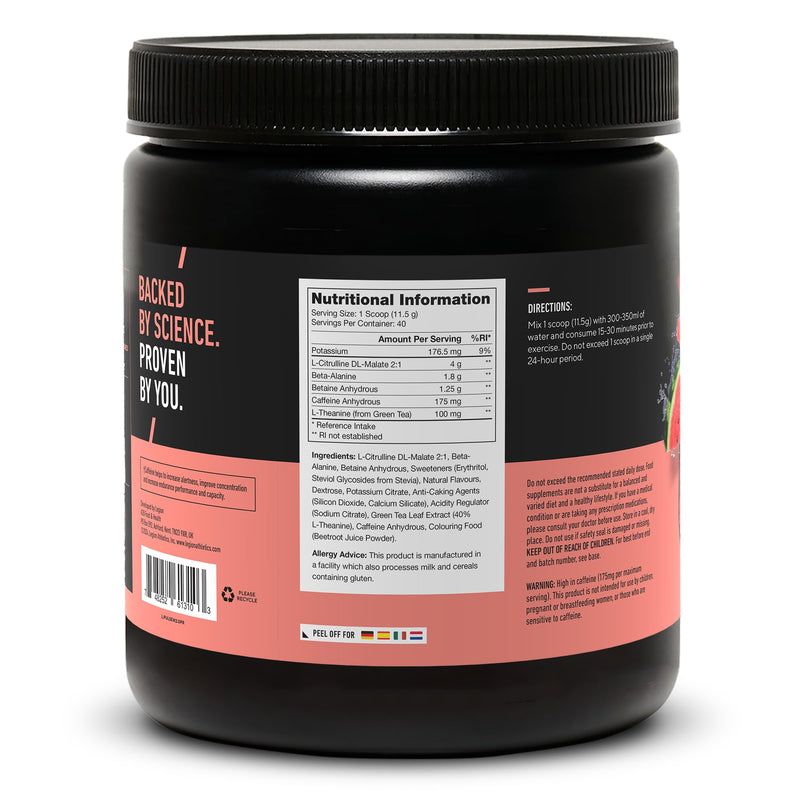 Legion Pulse Pre Workout Supplement - All Natural Nitric Oxide Preworkout Drink to Boost Energy, Creatine Free, Naturally Sweetened, Beta Alanine, Citrulline, (Caffeinated Watermelon) Caffeinated Watermelon