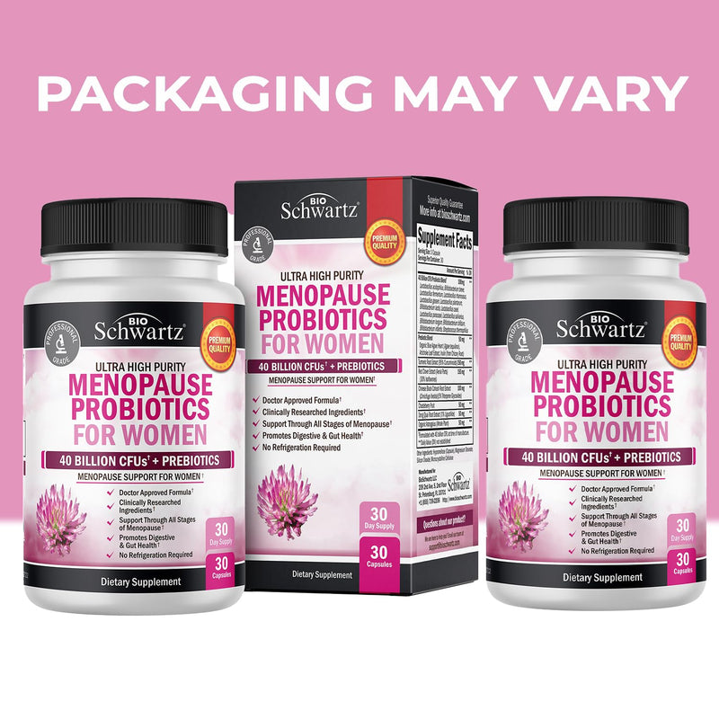 [Australia] - Menopause Supplements for Women - 40 Billion CFU Menopause Probiotics for Women - Support for Hot Flashes Night Sweats Mood Swings and Balance - Non-GMO, 30 Easy-Swallow Capsules, 30 Servings 30 Count (Pack of 1) 