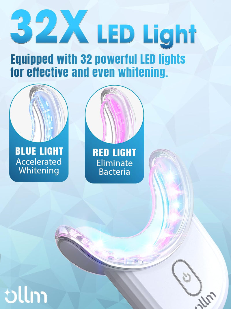[Australia] - Teeth Whitening Kit with LED Light - White Sensitive Tooth 35% Carbamide Peroxide Gel Pen Dental Mouth Trays Whitener Professional Bright Brace Product System for Home Work Travel 