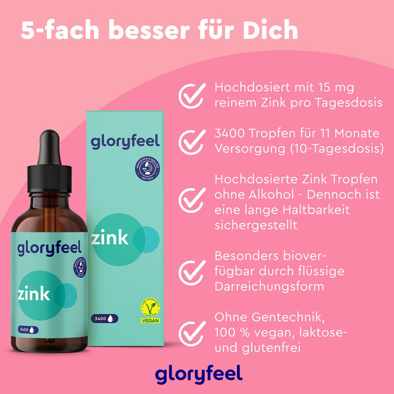 [Australia] - Zinc drops 100ml - Premium: Zinc sulfate (ionic zinc) - 3,400 drops without alcohol & vegan - Essential mineral for bones, cells and immune support* - Laboratory tested, without additives 