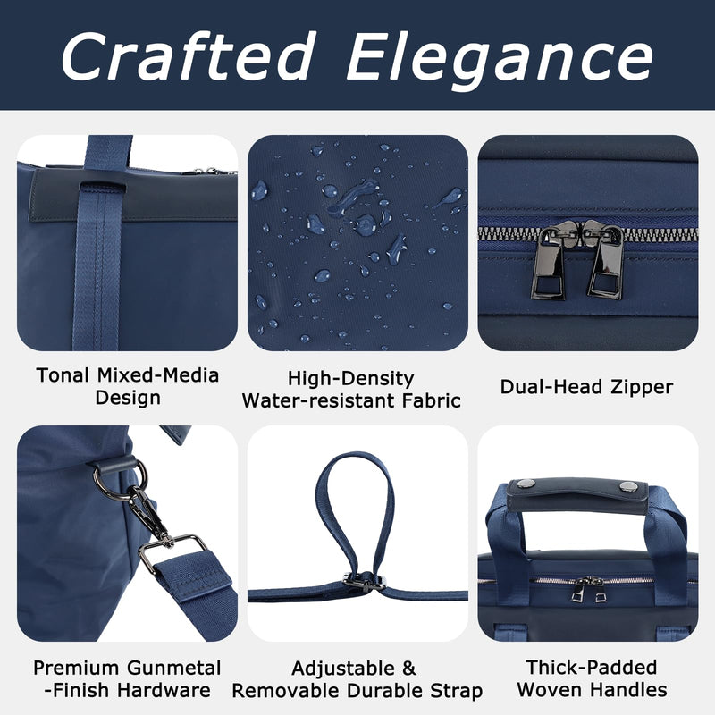 U+U Travel Duffle Bag, Waterproof Weekender Overnight Bags for Women, Carry on Overnight Weekend Bag with Padded Laptop Sleeve, Sport Gym Bags for Men (Dark Blue) Dark Blue