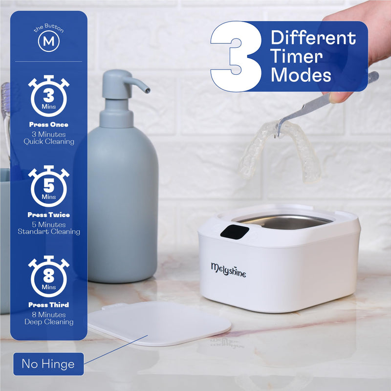[Australia] - Ultrasonic Retainer Cleaner Machine With Cleaning Solution, Tweezers and Cleaning Wipe & Ultrasonic Jewelry Cleaner, 3 Modes Cleaner For Retainers, 48 kHZ, 220 ml Ultrasonic Cleaner 