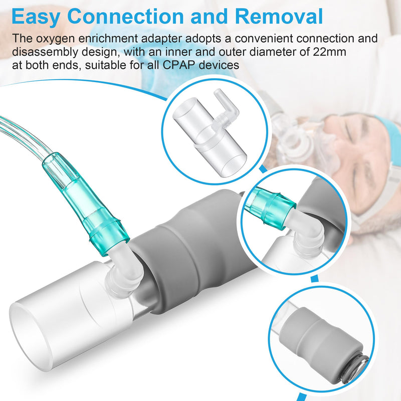 [Australia] - 4 Pack Oxygen Enrichment Adapter, Oxygen Adapter Enrichment Port Connector fits CPAP Tubing Hose, Medical Grade Universal CPAP Tube Connector Compatible with Heated and Non Heated Tube 