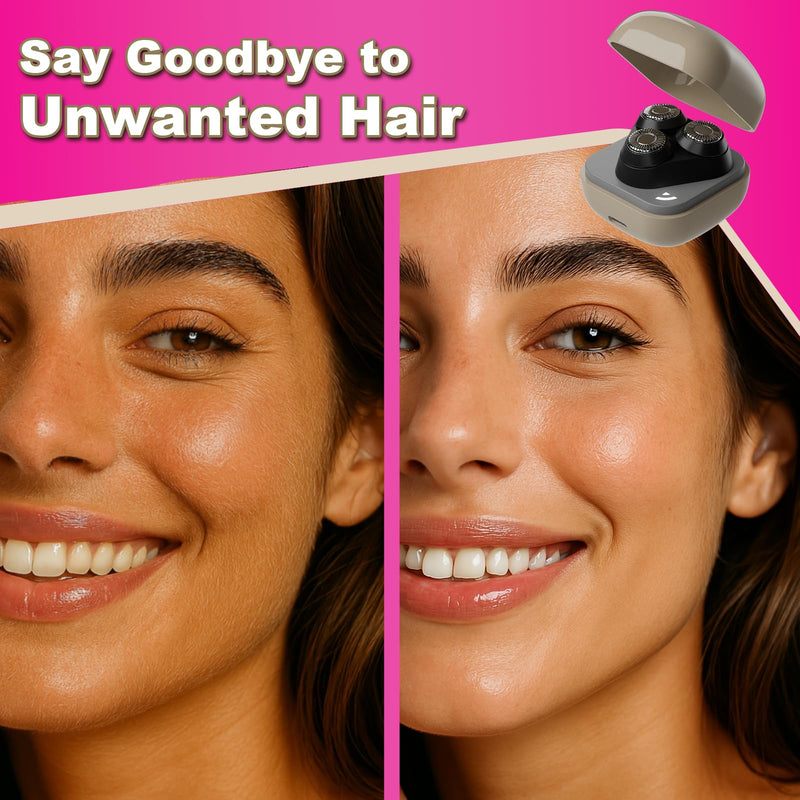 [Australia] - Youbella Facial Hair Removal for Women, 3D Floating Blade Rotary Razor, Wet/Dry Electric Shaver, Portable & USB Rechargeable Epilator Hair Remover for Face, Upper Lip, Chin, Arms & Legs (Beige) Beige 