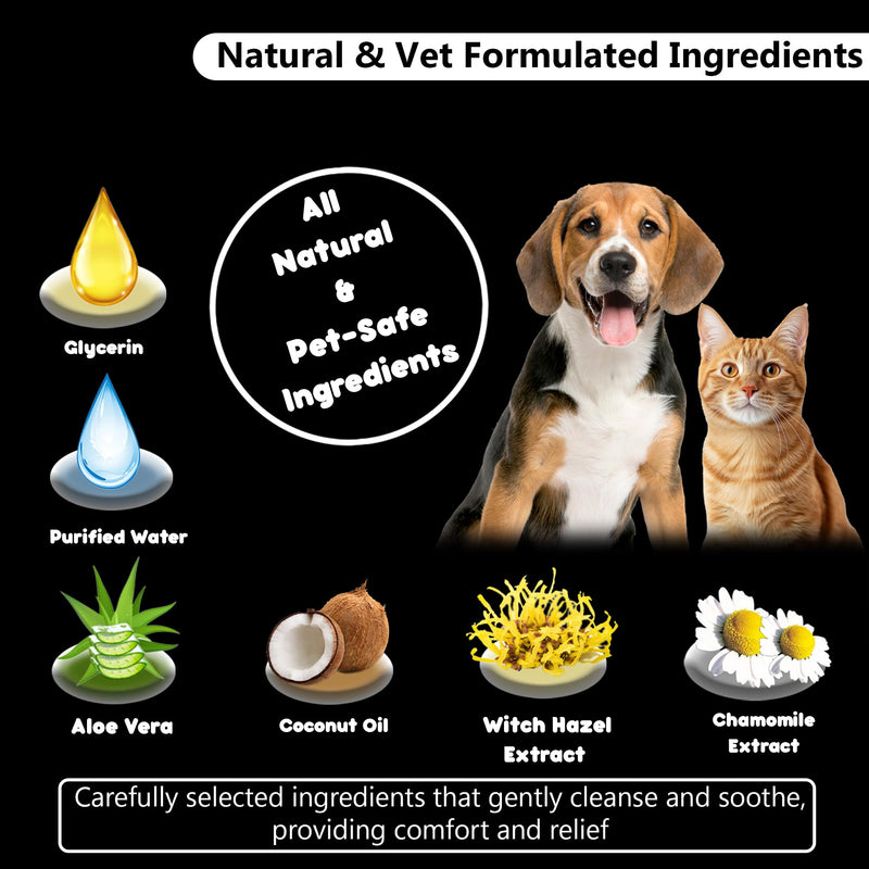 Hanu Ear Finger Wipes for Dogs & Cats Gently Remove Dirt, Wax & Debris - Relieve Ear Itching & Discomfort, Sooths & Deodorizes - All Natural Ingredients - Vet Recommended - 50 Count - PawsPlanet Australia