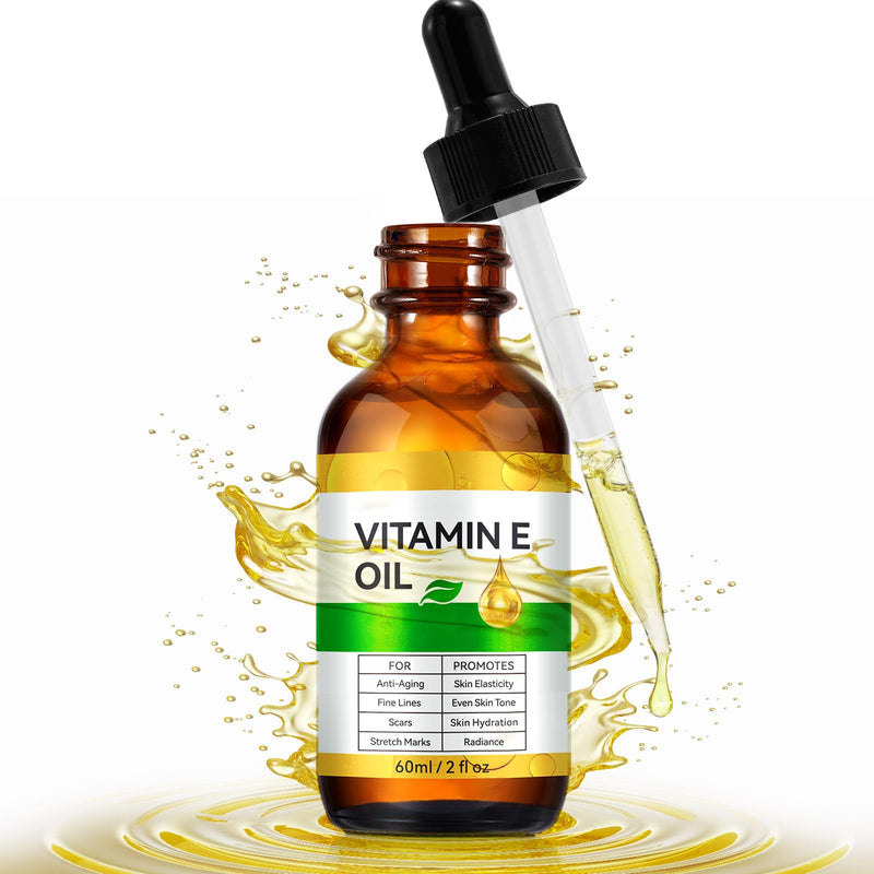 Vitamin E Oil for Face and Skin - Ultra Concentrated Pure Vitamin E Oil for Deep Moisturizing, Hair Care 2 Packs