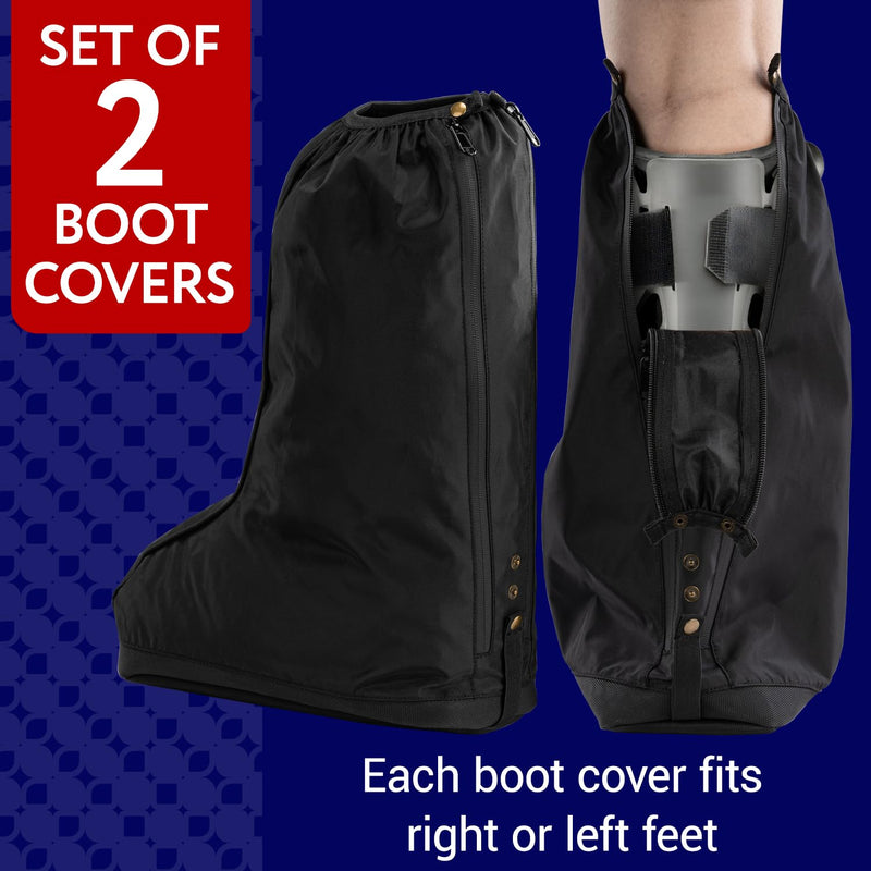 [Australia] - IMPRESA 2 Pack Walking Boot Cover for Foot & Ankle Brace – Medical Boot Shoe Protectors for Rain & Winter Weather – Water-Resistant Cast Cover for Foot Brace & Orthopedic Shoes – Med/Large – Unisex 
