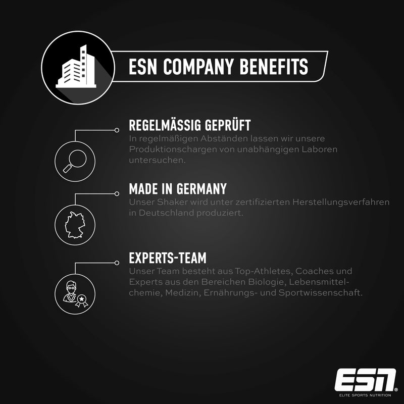[Australia] - ESN Shaker, Get Your Proteins, blue 600 ml, leak-proof, with measuring scale for easy dosing, free from BPA & DEHP, tested quality 
