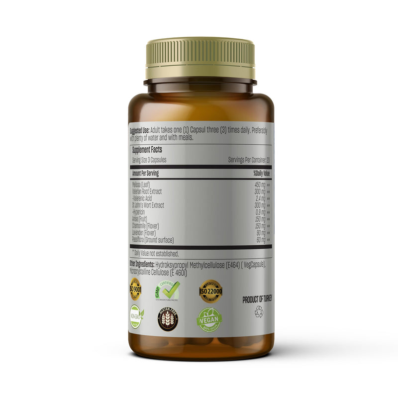 [Australia] - Relax Sleep Support - Blend with Melissa, Valerian, St John‚Äôs Wort, Lavender, Passiflora - Vegan, Non-GMO, 60 Capsules- Supports Calm Sleep & Eases Stress 