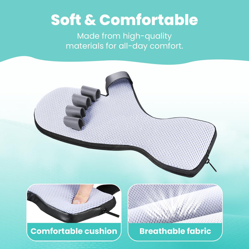 [Australia] - DrFinger Upgrade Resting Hand Splint Brace for Straightening Fingers with 5 Finger Support, to Keep Fingers Straight - Right (Black) Black 