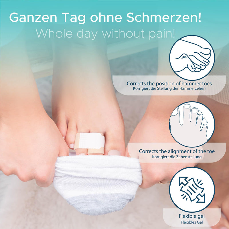 [Australia] - HALUTO 10 pieces hammer toe correction toe bandage - hammer toe correction toe stretcher, splint toes, fingers, callus toes, hammer toe pads, hallux band, toe splint 10 pieces 
