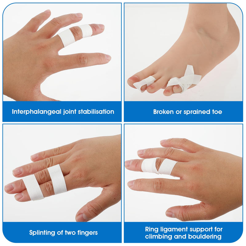 [Australia] - Finger Tape, 0.5 Inch x 10 Yard White Athletic Tape Extra Strong Adhesive, 3 Rolls Sport Tape, Medical Tape, Foot Tape for Rock Climbing, Grappling, Basketball, Lifters and BJJ Finger Tape 1 Count (Pack of 3) 