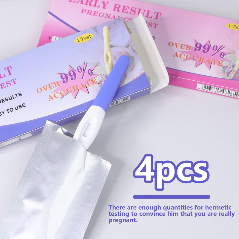 Fake Pregnancy Test Strips,4Packs Always Positive Early Pregnancy Test Kit,Prank HCG Pregnancy Rapid Test for April Fools' Joke Gag,Blue & Pink