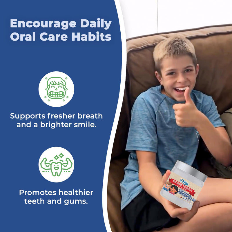 [Australia] - Kids Dental Chewables – Sugar-Free with Xylitol, Papain & Bromelain – 60 Tablets – Fights Cavities, Freshens Breath, Supports Gums & Enamel – Natural Cherry Flavor 1 