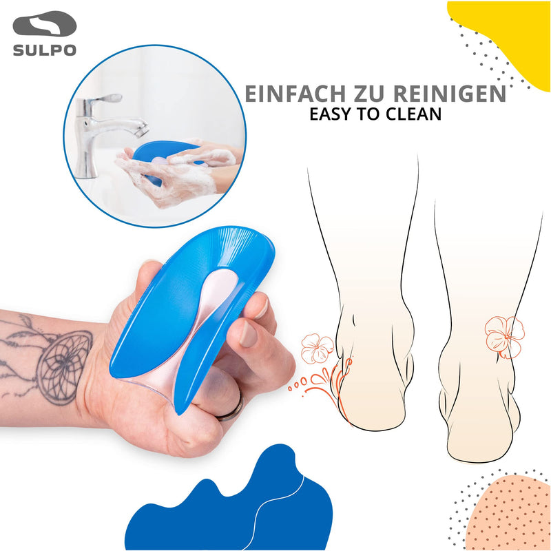 [Australia] - SULPO heel spur insoles - Achilles tendon insoles - heel spur insoles gel - heel cushion for shoes - gel insoles heel - women, men, children - silicone heel wedge, heel pad gel soles 40 - 46 1 pair 