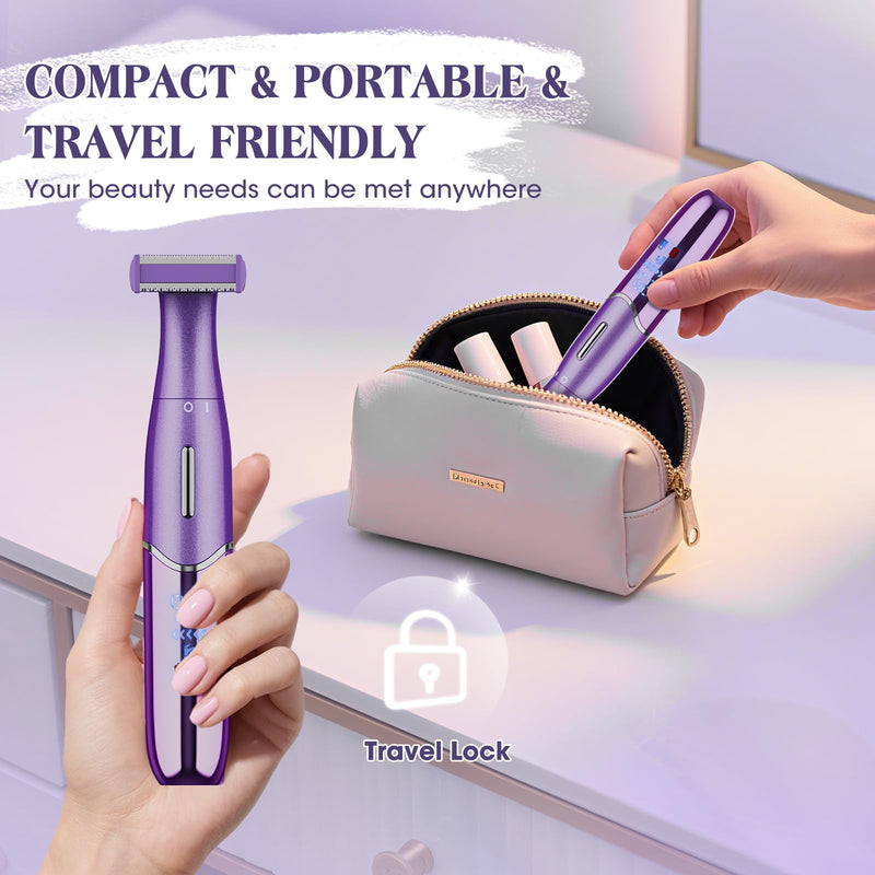 [Australia] - Electric Razor for Women,6 in 1 Women's Bikini Trimmer Shaver for Women & Men Pubic Hair, Private Area, Legs, Eyebrow,Face, Nose, Eyebrow, Body Hair Removal IPX5 Waterproof Wet & Dry 