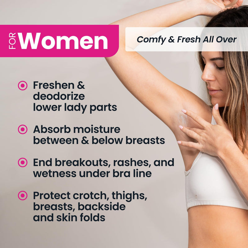 Super Fresh Body Powder Lotion, Talc Free Anti-Chafing, No Mess, 4oz 2-Pack | Talc Free Anti Chafing Deodorizing No Mess Body Powder Cream, Men and Women Natural, Sweat and Odor Protection 4 fl oz 2-Pack 4 Fl Oz (Pack of 2)