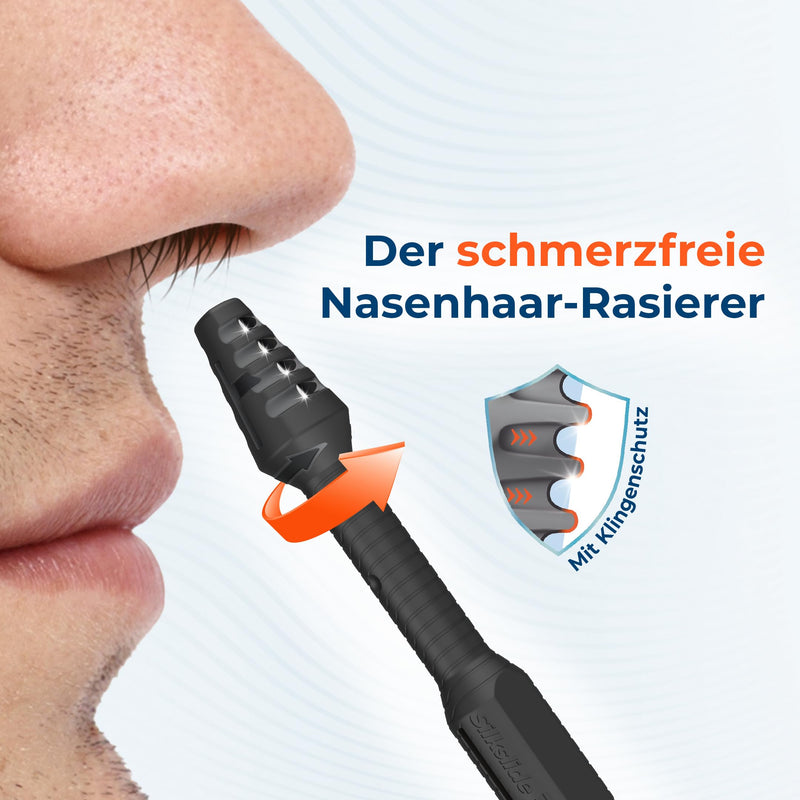 [Australia] - SilkslidePro Nasier Set of 2 - Men's Nose Hair Trimmer - Nose Hair Remover - High-Precision Blades from Solingen - with Blade Protection - No Power & Battery 2x Nasier 