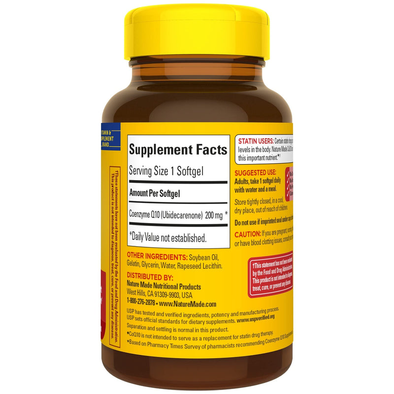 [Australia] - Nature Made CoQ10 200mg, Dietary Supplement for Heart Health Support, 105 Softgels, 105 Day Supply 105 Count (Pack of 1) 