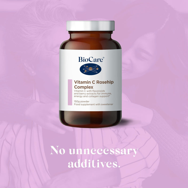 BioCare Vitamin C Rosehip Complex - with Vitamin C, Zinc, Manganese & Magnesium - Immune, Energy and Collagen Powder - 150g