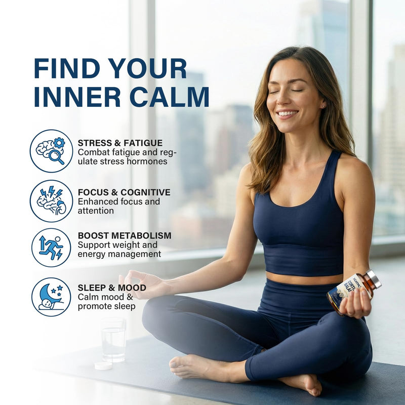 Cortisol Supplements for Women & Men, High Strength Formula | with Magnesium Glycinate and L-Theanine, Advanced Stress Management and Calm Energy Formula for Mood Balance