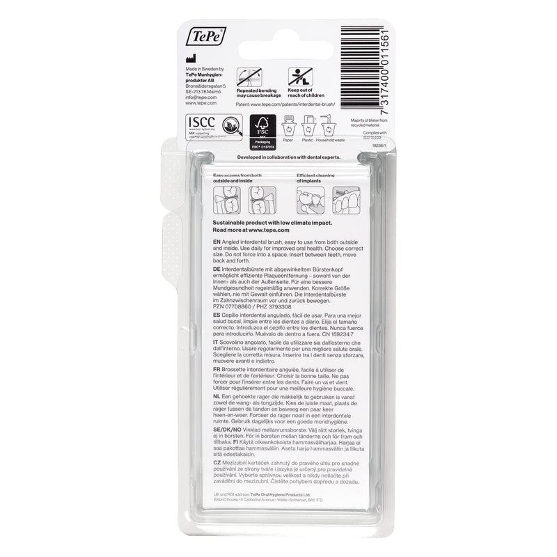 [Australia] - TePe Angle interdental brush blue (ISO size 3: 0.6 mm) / Controlled cleaning of the spaces between teeth even in hard-to-reach places / 1 x 6 Angle interdental brushes (pack of 2) 6 pieces (pack of 2) 