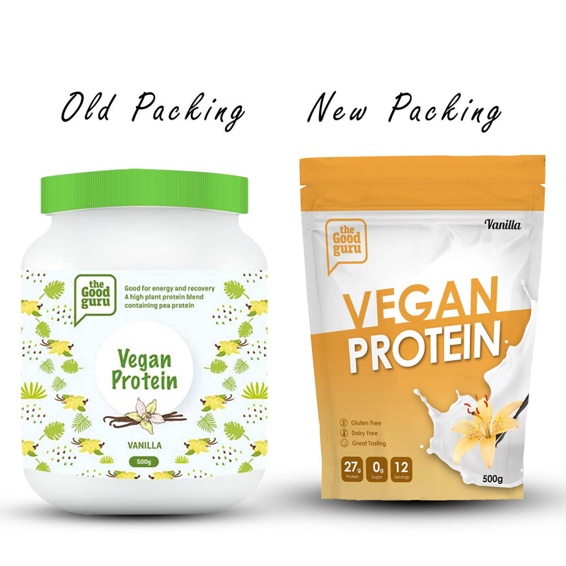 Vegan Protein Powder - 500g - Vanilla Flavour - Plant-Based High Protein Powder by The Good Guru