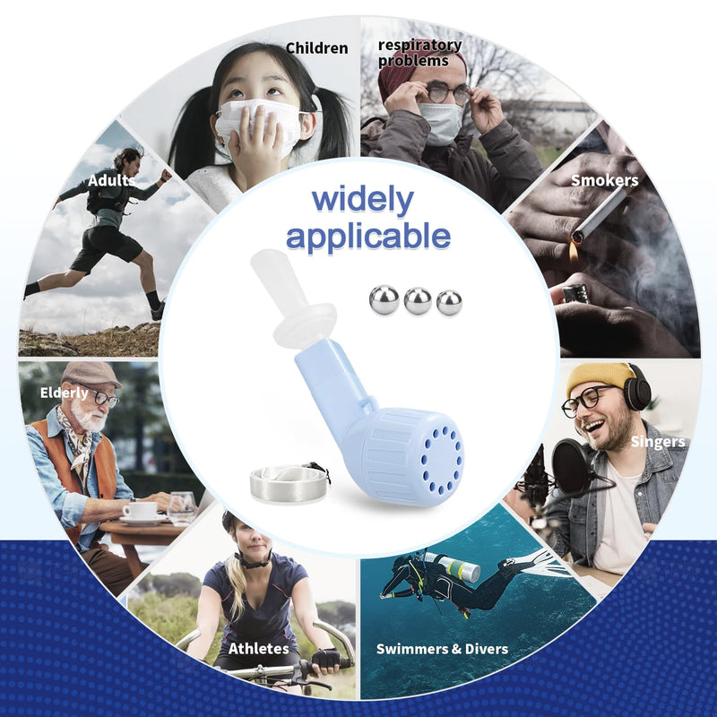 [Australia] - Lung TrainerÔºàOTCÔºâBreathing Exercise Device for LungsÔºåEnhance Respiratory MuscleÔºåEquipped with 3 Balls Blue' 