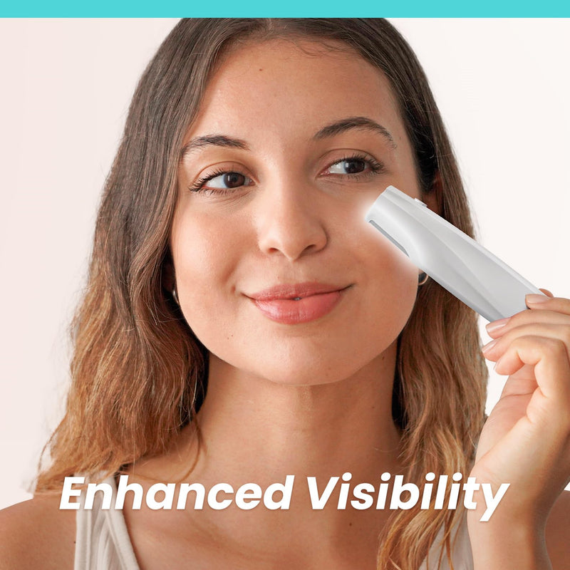 [Australia] - Sonic Dermaplaning Tool for Face - Rechargeable Dermaplane Razor with 6 Refill Dermablades, Facial Hair & Peach Fuzz Remover for Women (White) White 
