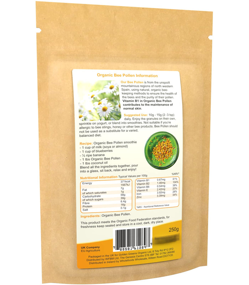 Golden Greens Organic Spanish Bee Pollen 250g