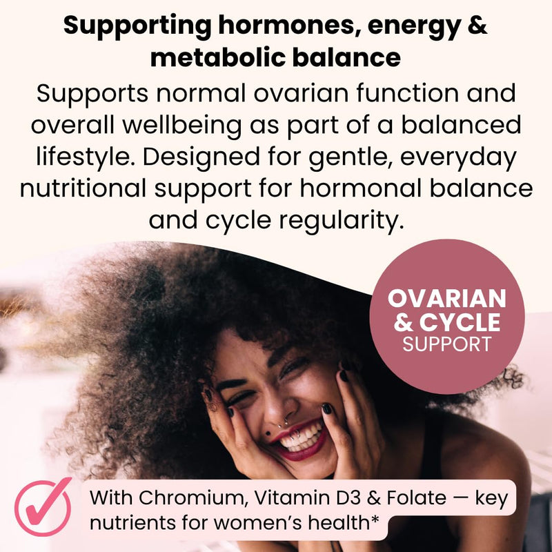 Myo Inositol & D-Chiro Inositol Complex with Chromium, Folic Acid & Vitamin D3 – 120 Capsules - PCOS & Fertility Hormone Support Supplement for Women 120 count (Pack of 1)