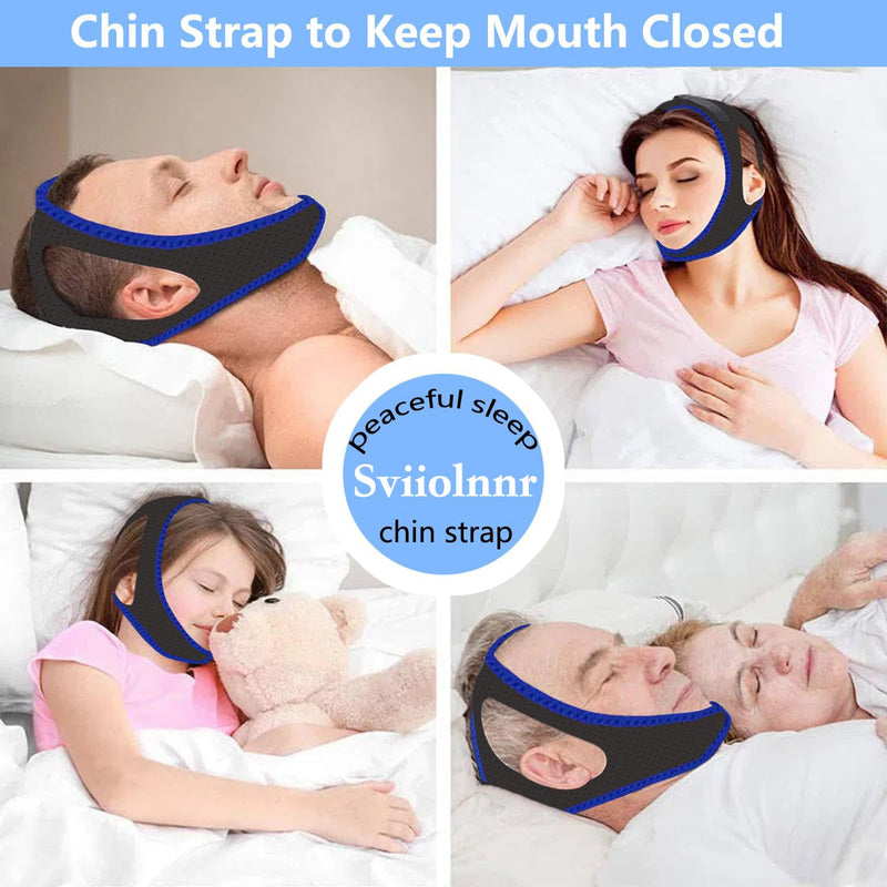 [Australia] - Anti Snoring Chin Strap with 2 Adjustable Velcro, Soft Airflow Chin Straps for Snoring, Safe and Effective Anti Snore Device, cpap Chin Strap to Keep Mouth Closed and Reduce Snoring 