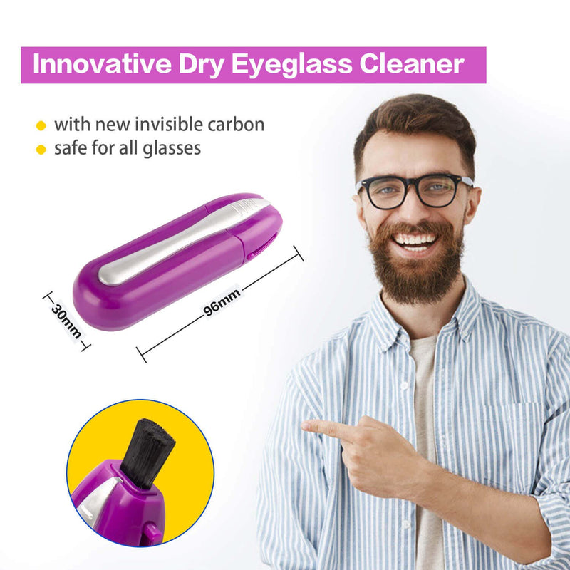 [Australia] - 3Pcs Eyeglass Cleaner, Portable Eyeglasses Cleaner Carbon Eyeglass Care Products, Microfiber Spectacles Mini Sunglasses Brush Soft Brush Cleaning Tool, Travel Easily to Carry 