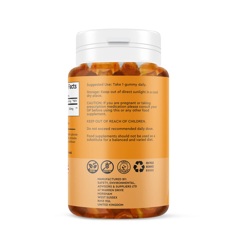 COQ10 Coenzyme Q10 300MG Gummies - 2 Month Supply - Orange Flavour Gummies