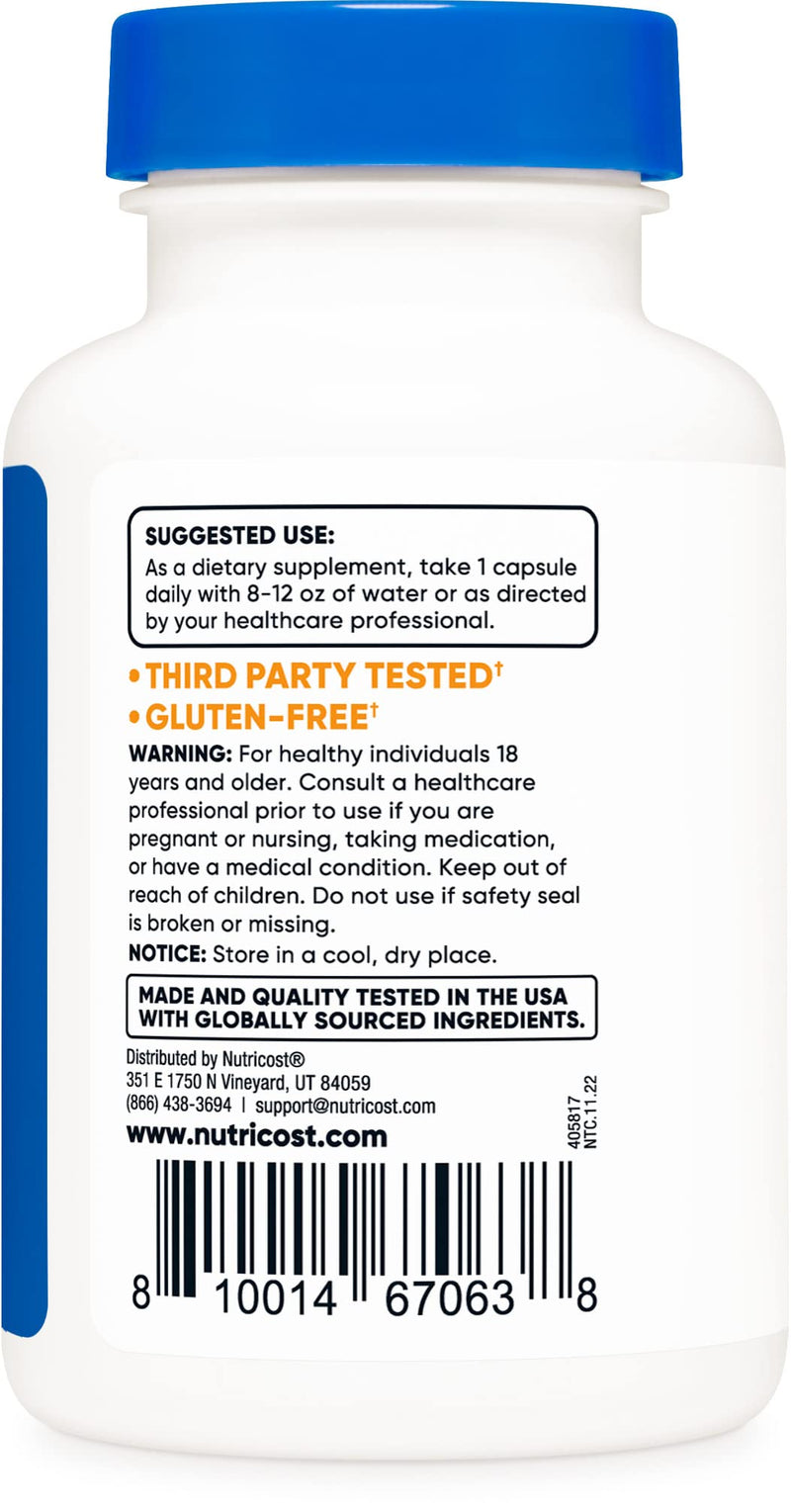 Nutricost Beta Glucan 500mg 1,3/1,6 D-Glucan, 60 Vegetarian Capsules - Gluten Free, Non-GMO (Pack of 2) 60 Count (Pack of 2)