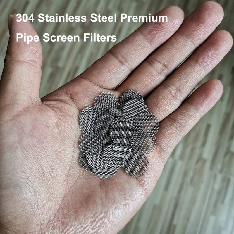 [Australia] - 200pcs Stainless Steel Pipe Filters, 15mm/0.59 Inch Smoking Screens Pipe, Silver Mesh Screens Gauzes Filter with Storage Box 200 Count (Pack of 1) 