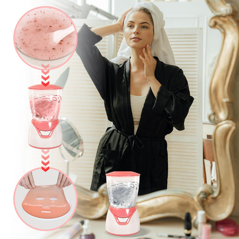 [Australia] - Facial Mask Machine, Mini Face Mask Maker, Fruit Vegetable Home Automatic DIY Skin Food Sheet Cream Mask SPA Care, Beauty Machine for Facial/Eye, with Mask Molds, 001 #001 