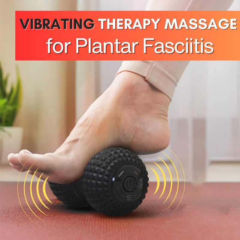 [Australia] - ZeenKind Vibrating Peanut Massage Ball, Ultra Strong Rechargeable Therapy Roller, Trigger Point Massager for Back Neck Foot Muscle Pain, Myofascial Release & Plantar Fasciitis Relief Peanut Ball-stronger Vibration 