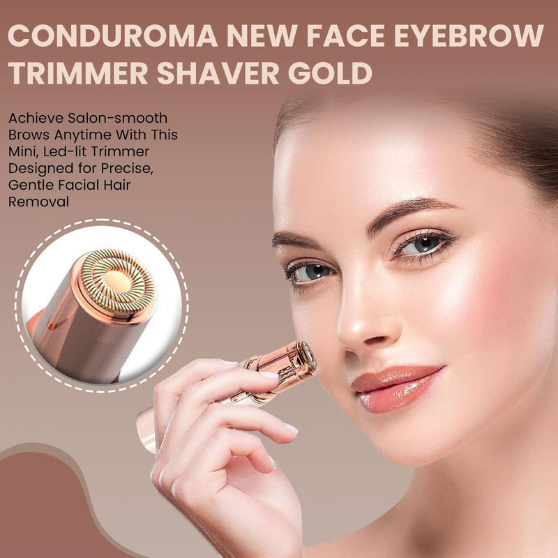 [Australia] - Facial Hair Remover for Women – Electric Face Razor with Light, Hair Removal for Upper Lip, Chin & Cheeks – Color Champagne 