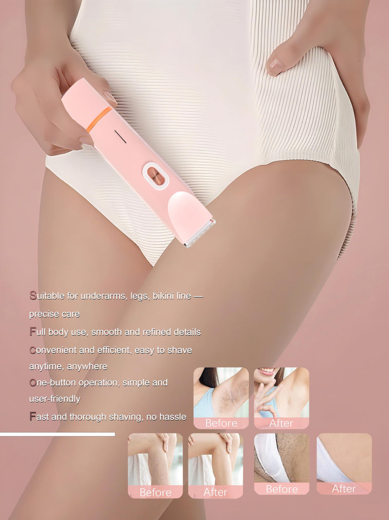 [Australia] - Bikini Trimmer for Women 2 in 1，Waterproof Bikini Trimmer，Rechargeable Cordless Electric Razors for Face Chin Pubic Underarm Legs，IPX7 Personal Trimmer Groomer for Body Hair，Pink 